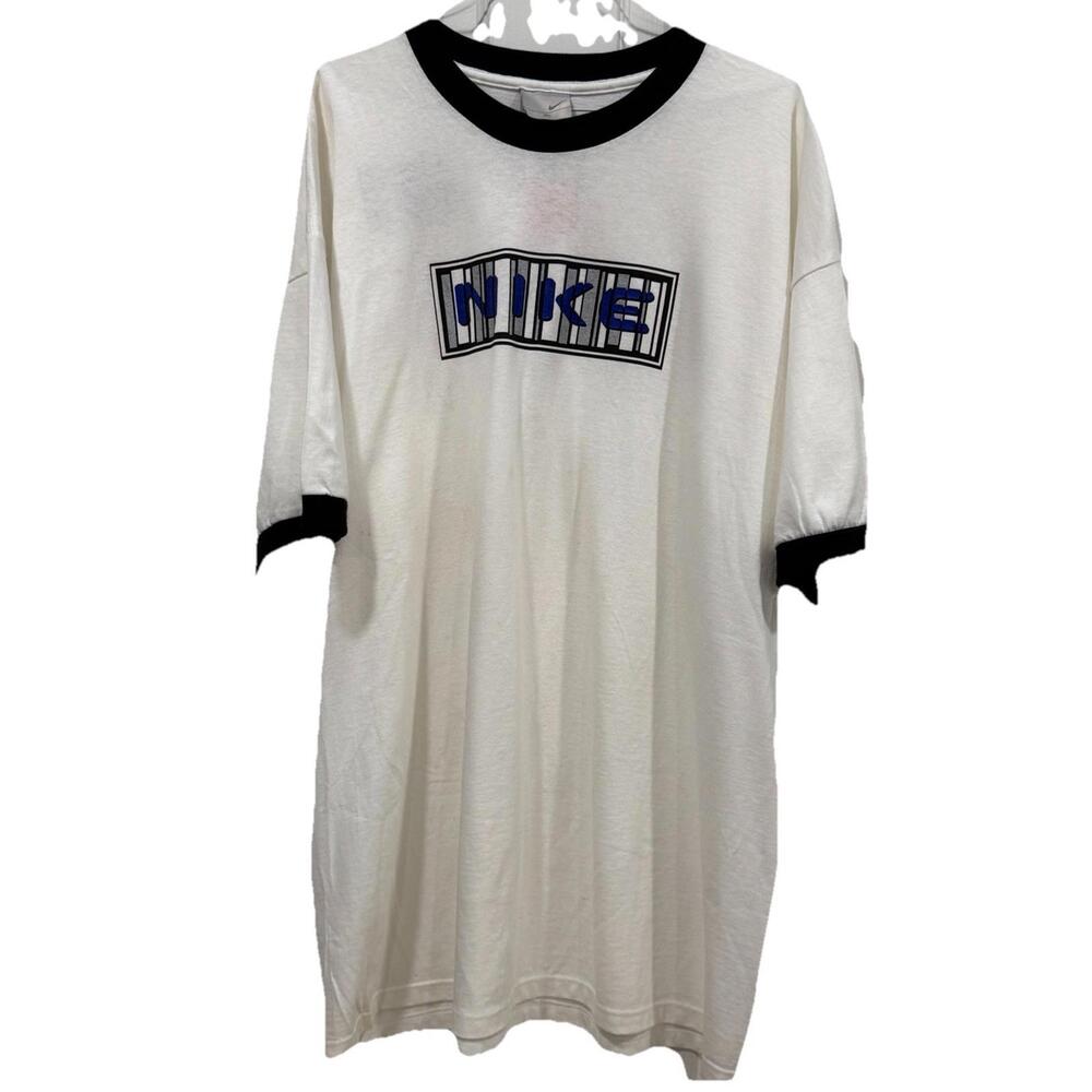 Men’s NIKE‎ NWT VINTAGE shirt size XLarge xl white blue Dead stock Rare Y2K